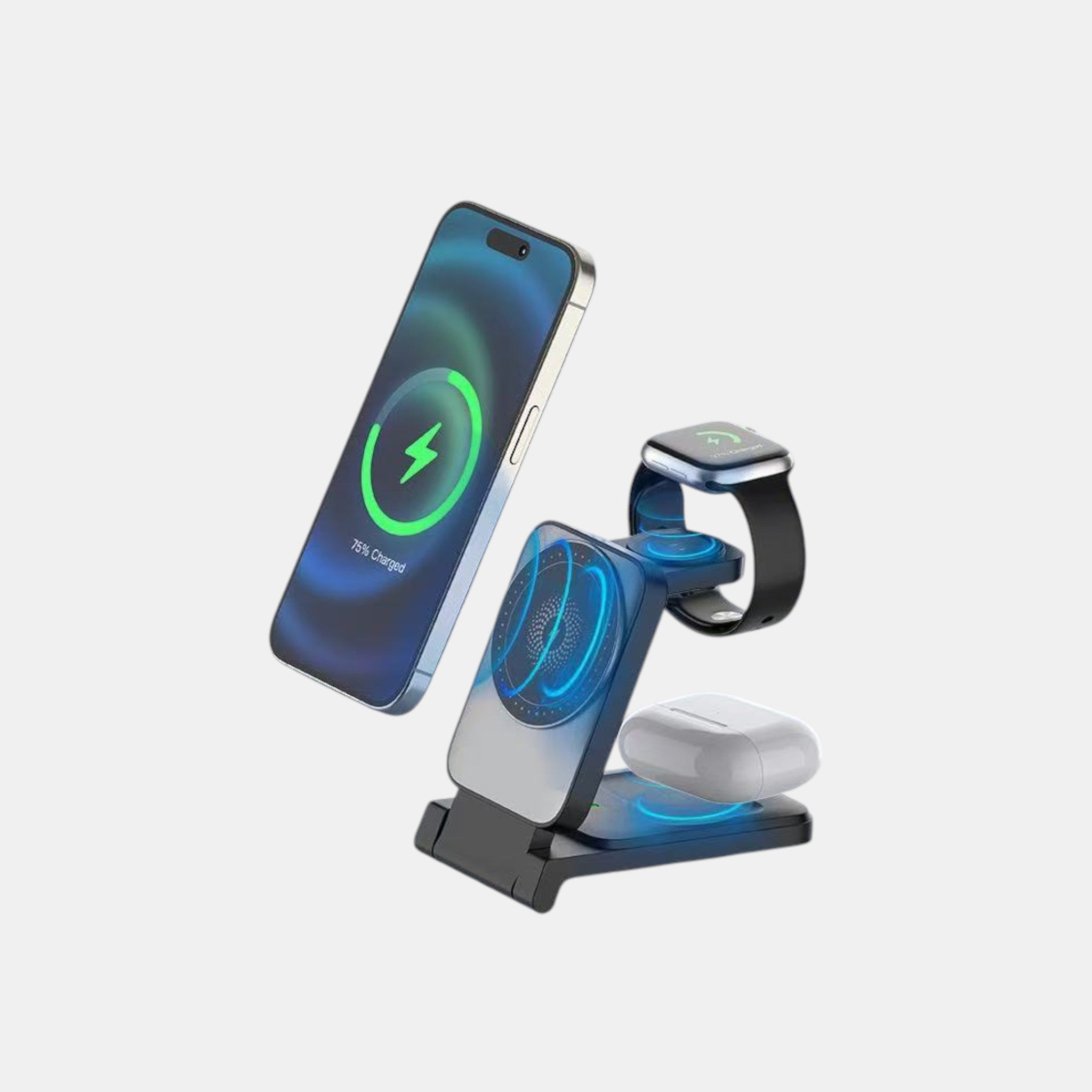 Soporte Magnético Multifuncional Plegable Cargador Inalámbrico