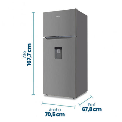 Heladera Top Mount No Frost Dispenser  Inverter Philco  402L Inox 94PHNT453XDI2