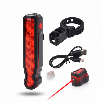 Luz Trasera Láser Spider para Bicicleta | LED + Láser | Recargable USB |
