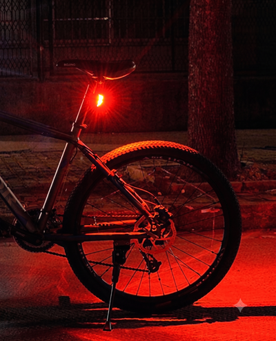 Luz Trasera Láser Spider para Bicicleta | LED + Láser | Recargable USB |