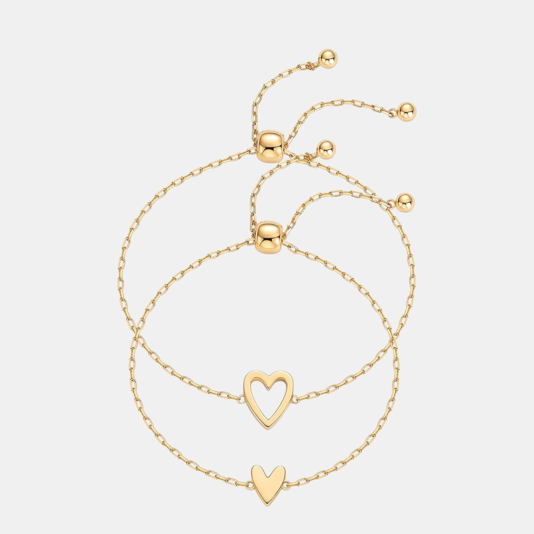 Pulsera ajustable de Acero Inoxidable con forma de Corazón