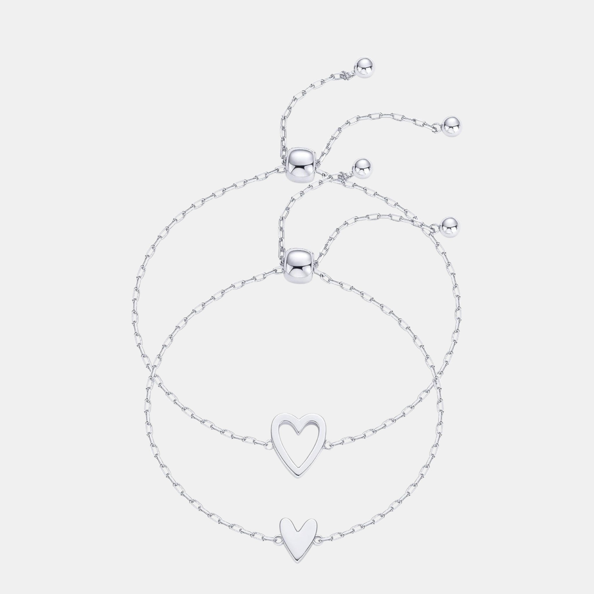 Pulsera ajustable de Acero Inoxidable con forma de Corazón