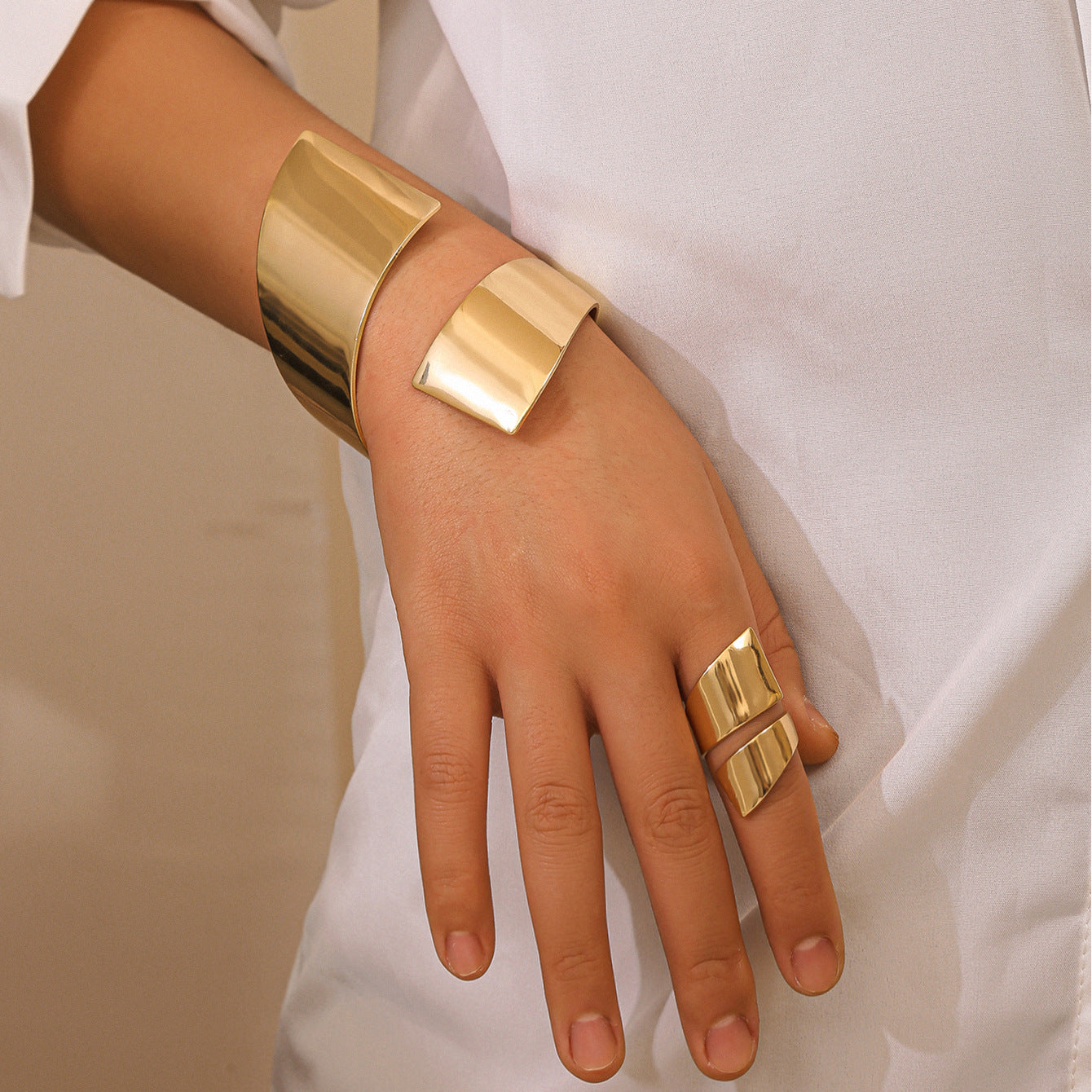 Juego de joyería de moda pulsera + anillo.