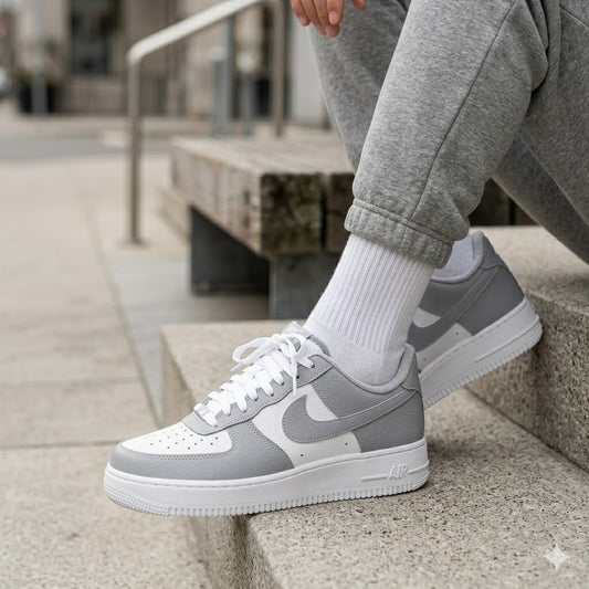 Zapatillas Nike Air Gris Claro y Blanco